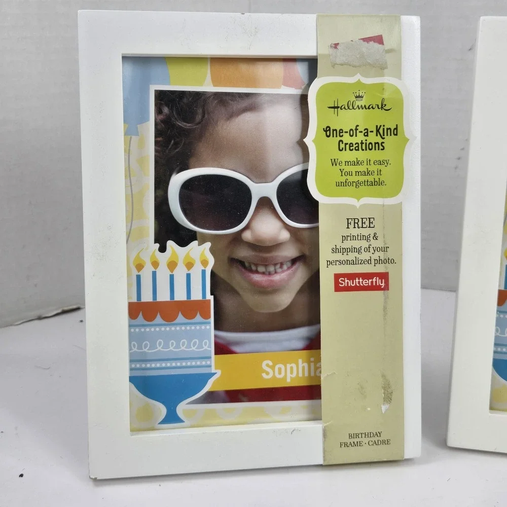 Hallmark 2014 White Wood Free Standing Photo Frames 5x7